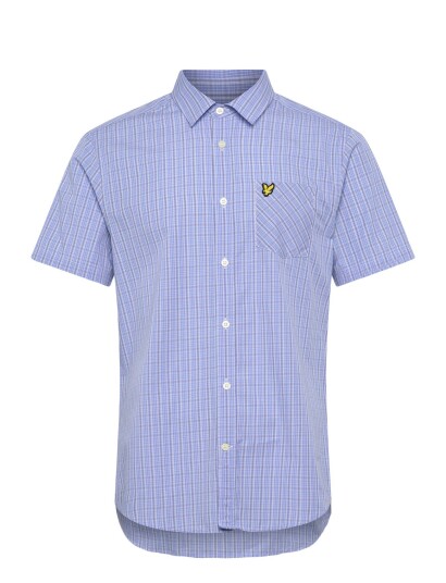 Lyle & Scott Short Sleeve Grid Check Shirt Blue S