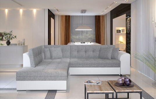 Moclino Hjørnesovesofa Grå/Hvit