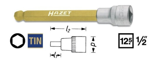 Hazet 986Kk-7, 1 Stykker, 25,4 / 2 Mm (1 / 2"), Stål, 14 Cm, 101 G