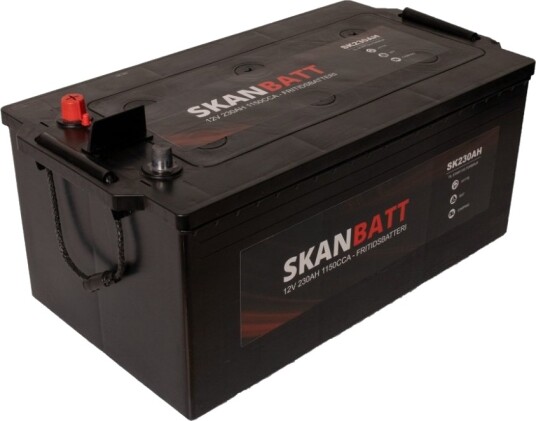 SKANBATT Fritidsbatteri 12V 230AH 1150CCA (513x276x210/242mm) +venstre.
