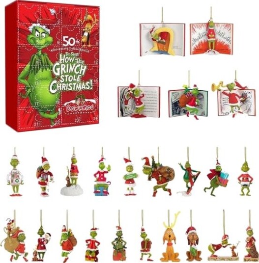 Juleadventskalender 24 dagers nedtelling Grinch Elg festival kalender blindboks anheng