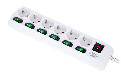 Brennenstuhl 6-Way Socket Device Switchs WH
