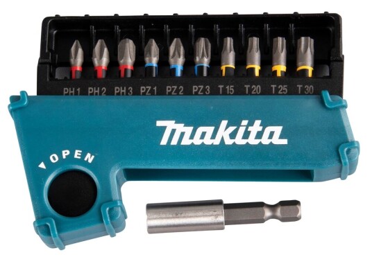Makita Impact Premier 11 Deler Bitssett med Magnetisk Holder 50 mm Makita Impact Premier 11 Deler Bitssett med Magnetisk Holder 50 mm
