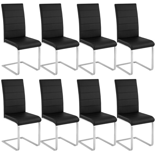 tectake 8 Spisestuestoler Bettina - svart