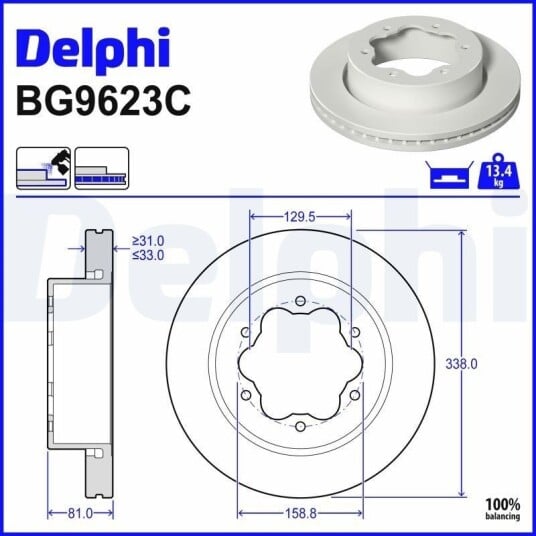 Bremseskive DELPHI BG9623C