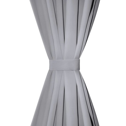 vidaXL Lystette gardiner 2 stk med metallmaljer 135x175 cm grå vidaXL Lystette gardiner 2 stk med metallmaljer 135x175 cm grå