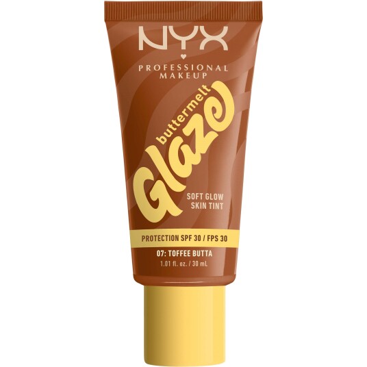 NYX Buttermelt Glaze SPF30 Foundation 07 Toffee Butta 30ml - Fuktighetsgivende Skin Tint med Glans