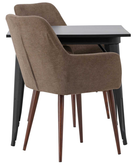 Venture Design Tempe & Tomorrow spisegruppe Brun/svart 2 stoler & bord 80 x 80 cm
