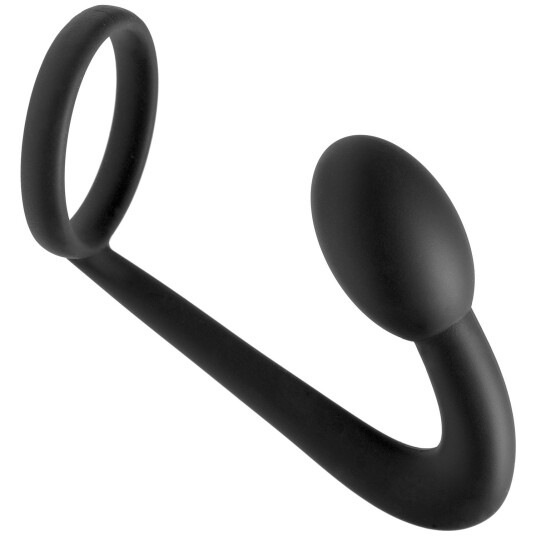 Master Series Prostatic Play Explorer Penisring med buttplug    - Svart