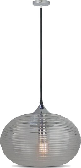 Ø35cm pendel med diamantslipt glass E27   Sort metall max 60W uten lyskilde