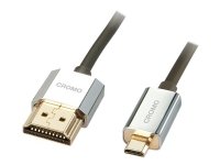 Lindy Cromo Slim High Speed HDMI-mikrokabel med Ethernet 0,5 m svart