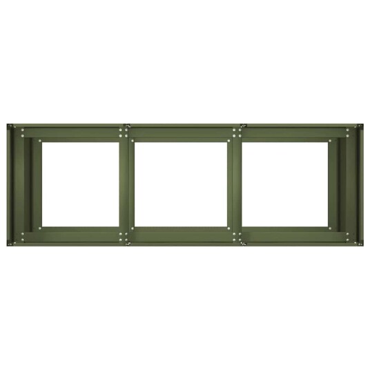 vidaXL Plantekasse olivengrønn 120x40x80 cm kaldvalset stål