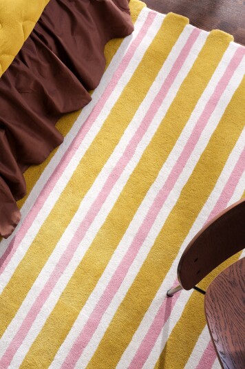 Jotex Ullteppe Polyester/Ull Olivgrønn/naturhvit/rosa HILLE 21826520239