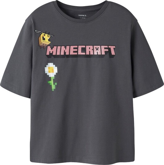 Name It Nkfsyssi Minecraft Ss Nreg Top Bio   Grey   134 140