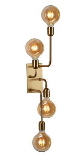 Belid Regal XL Vegglampe Messing med Bryter 1688457-02-0 1644793-01-0