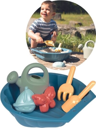 Smoby Life Liten sandkasse med sandformer, vannkanne og redskaper Smoby Life Liten sandkasse med sandformer, vannkanne og redskaper
