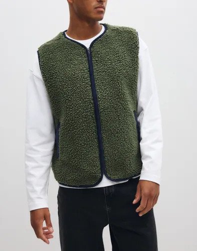 Levi's Seacliff Sherpa Vest Olive Nig Vester Grønn