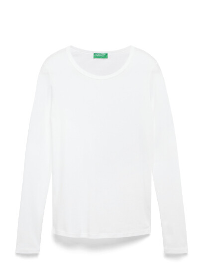 United Colors of Benetton T-Shirt L/S - White - XL United Colors of Benetton T-Shirt L/S - White - XL