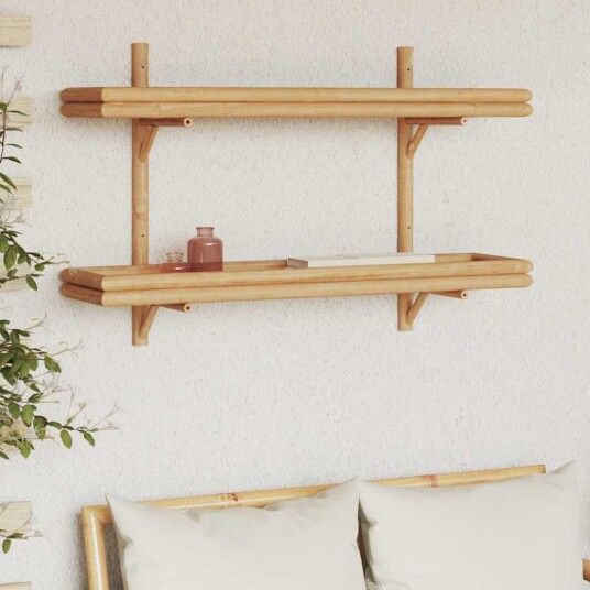 Vegghylle med hylle Veggmontert Brun 100 x 26 x 60 cm Bambus Vegghylle med hylle Veggmontert Brun 100 x 26 x 60 cm Bambus