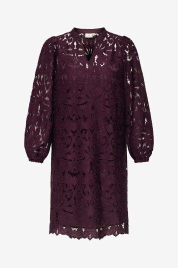 Only Carmakoma Kjole carGelina LS Knee Dress Wvn Rød