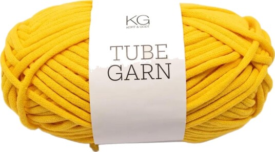 Kort og Godt Tubegarn 4mm Gul 0927, 100g Kort og Godt Tubegarn 4mm Gul 0927, 100g