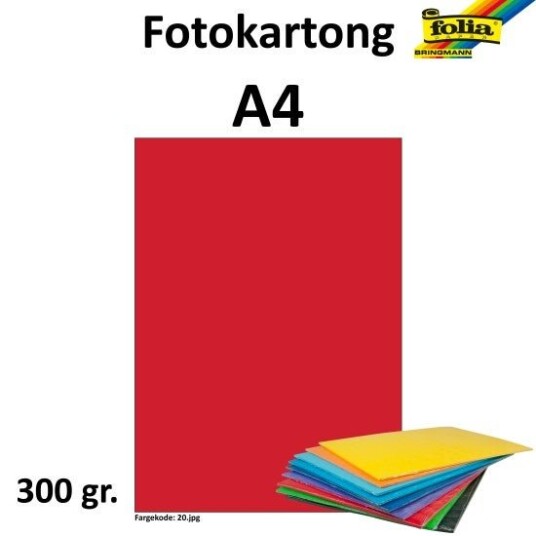 Fotokartong A4 300G Rød Fotokartong A4 300G Rød