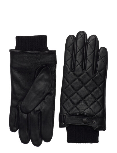 Barbour Barbour Quilted Leather Glove - Black - S Barbour Barbour Quilted Leather Glove - Black - S