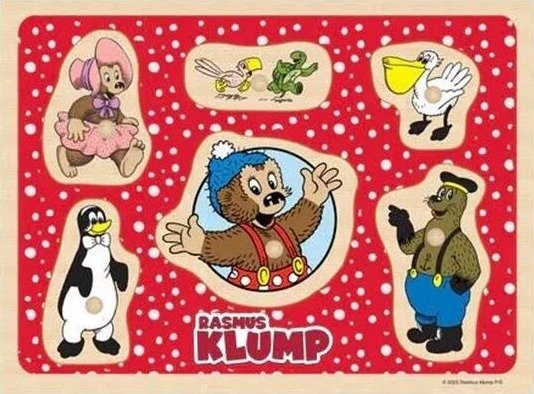 Rasmus Klump Wooden Peg Puzzle Friends