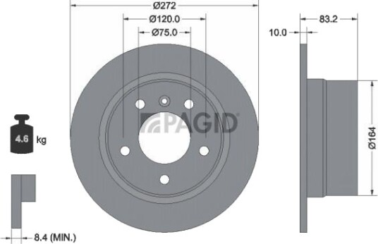 PAGID 50442NC Bremseskive PAGID 50442NC Bremseskive