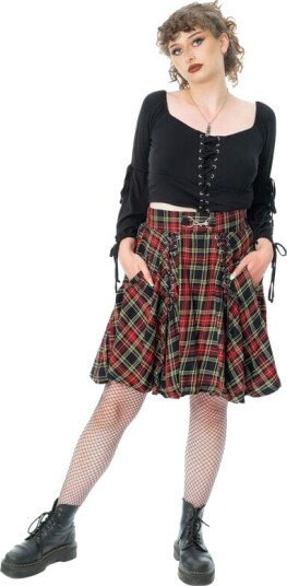 Vixxsin   Goth Kort skjørt   Heleni Skjørt   XS til 4XL   Damer   svart
