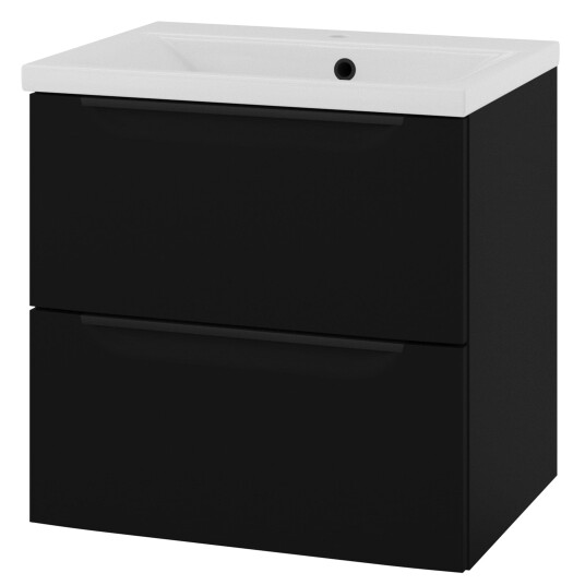 Linn Bad Mari D45cm Servantskap Svart Matt / 60cm 2 Skuffer