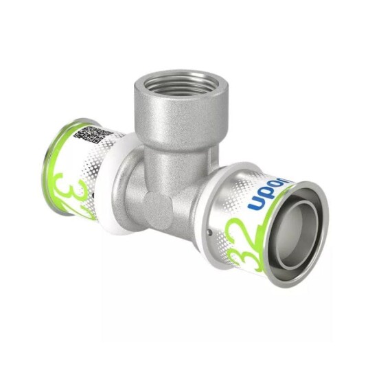 Uponor S-Press Plus T-rør 32mm med 3/4" Innvendig Gjenge for Gulvvarme og Vannsystemer