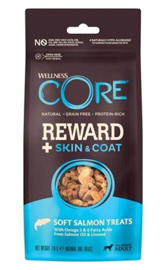 CORE Hundegodbiter Reward+ Laks for Skin & Coat 170g