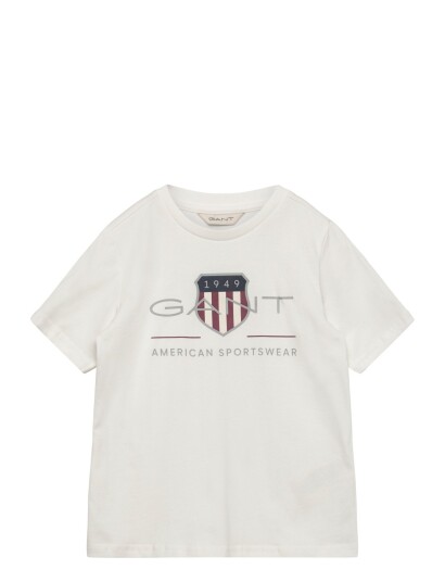 Gant Kids Archive Shield Ss T Shirt White 110 Gant Kids Archive Shield Ss T Shirt White 110