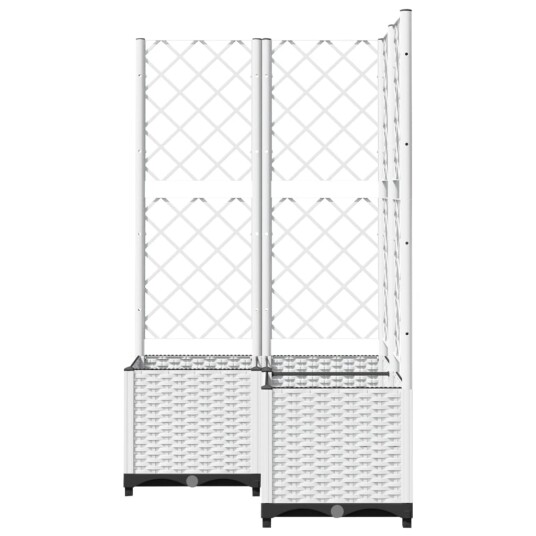 vidaXL Plantekasse med espalier hvit 80x80x136 cm PP