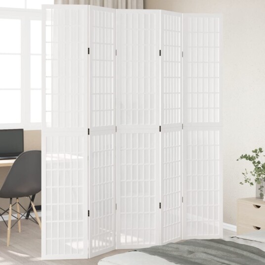  Romdeler 5 paneler hvit heltre keisertre