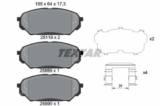 Bremseklosser TEXTAR 2511901