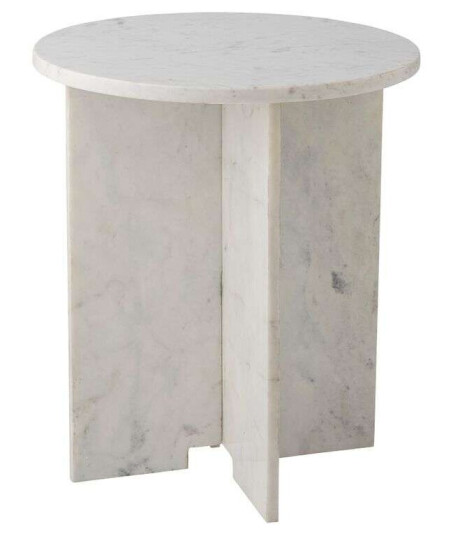 Bloomingville Jasmia Sidebord, Hvit, Marmor, Ø46   Unoliving