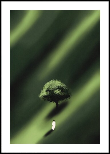 Lone Figure Green Path Plakat / 30x40
