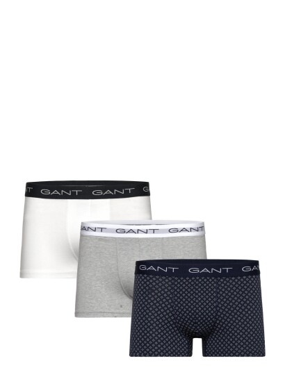 GANT Micro Print Trunk 3 Pack Grey XXXL