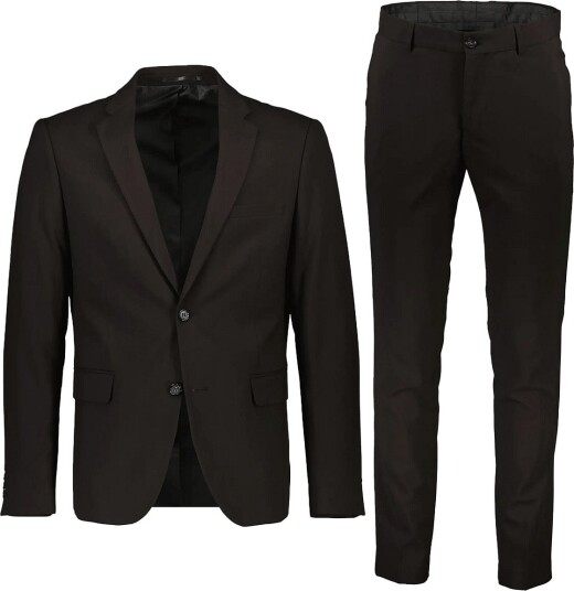 Lindbergh Plain Mens Suit Normal Length JET BLACK 44