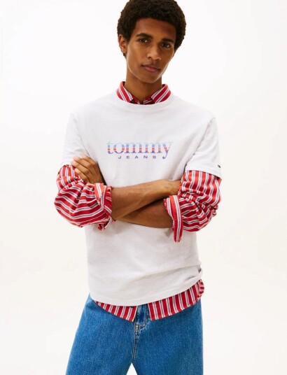 Tommy Jeans Tjm Slim Entry Dna Ss T Ext   Grey   XL
