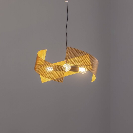 Euluna pendellampe Moira gullfarget Ø 50 cm 3-lampe