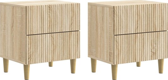  Nattbordskap 2 pcs Sonoma eik 43 x 34,5 x 48 cm Konstruert tre