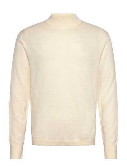 Calvin Klein Ls Merino Mock Neck Swtr - Cream - L