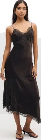 Vero Moda Brun Vmcharm Singlet 7/8 Lace Dress Wvn