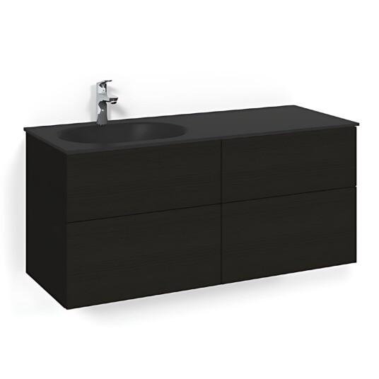 Macro Design Crown Servantskap 4-skuff - med Venstre Glasservant 120cm Svart eik / Plain Glass Edge Macro Design Crown Servantskap 4-skuff - med Venstre Glasservant 120cm Svart eik / Plain Glass Edge