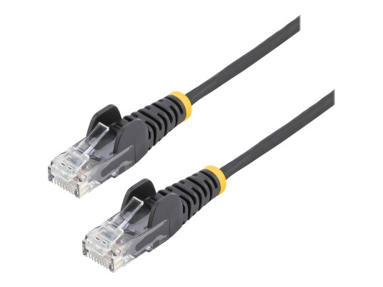 StarTech 50cm Slim LSZH CAT6 Ethernet Cable, 10 Gigabit Snagless RJ45 100W PoE Patch Cord, CAT 6 10GbE UTP Network Cable w/Strain Relief, Black, Fluke