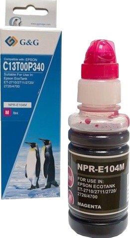 G&G 18721, Kompatibel, Fiolblå, Epson, 104 Ecotank Tinte Ecotank Et2710 Ecotank Et2711 Ecotank Et2714 Ecotank Et2715 Ecotank Et2721 ..., 7500 Sider, 70 Ml