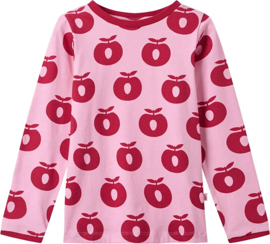 Småfolk Elstar Long Sleeved Top With Apples Pink 92 98